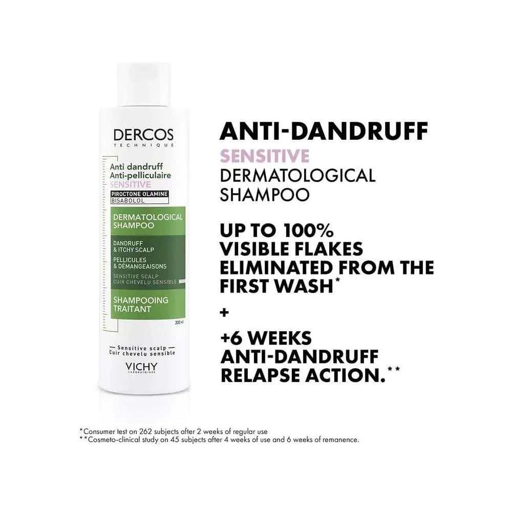 Vichy Dercos Anti Dandruff Shampoo for Sensitive Scalp 200ml