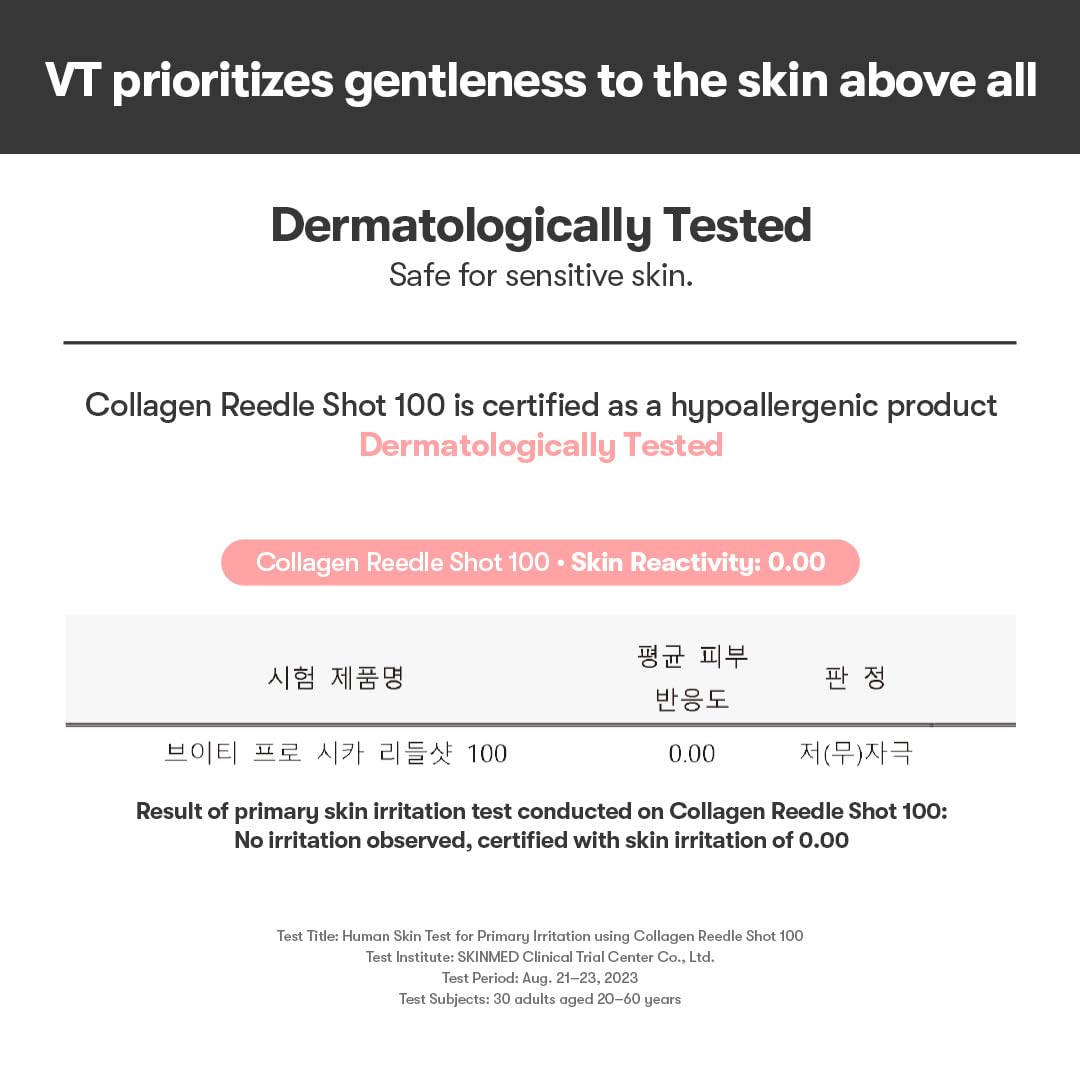 VT COSMETICS Collagen Reedle Shot 100, Microneedling Serum, Firming & Elasticity, (50ml)