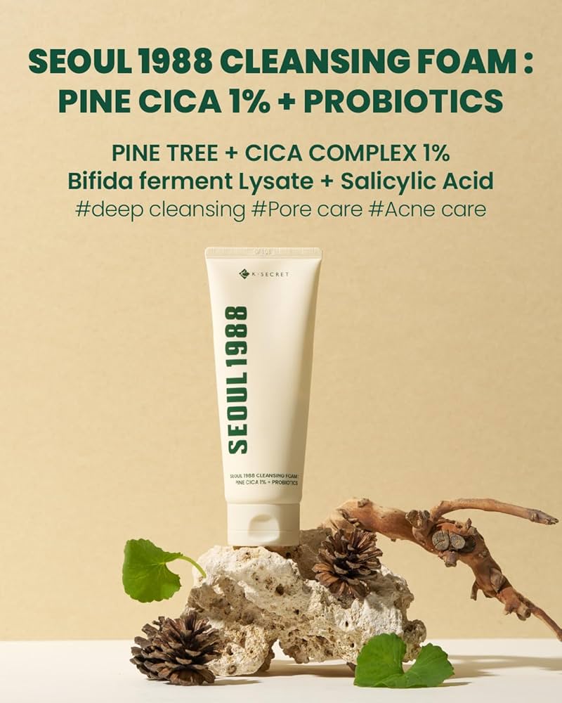 KSECRET SEOUL 1988 Cleansing Foam : Pine Cica 1% + Probiotics, 150ml