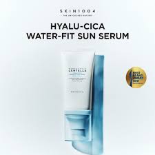 SKIN 1004 CENTELLA Hyalu CICA Water-fit Sun Serum 50 ML – Lightweight, Hydrating Serum with Protection, Soothing for Sensitive Skin, Moisturizing & Non-Greasy andGeoMetal™ Gauze Pad
