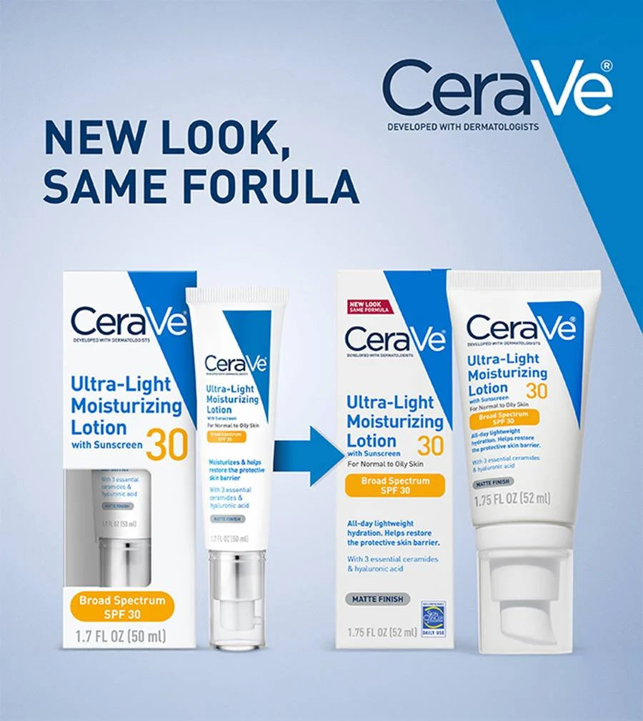 CeraVe Ultra-Light Moisturizing Lotion With Sunscreen 30 (For Normal to Dry Skin) 50 ml