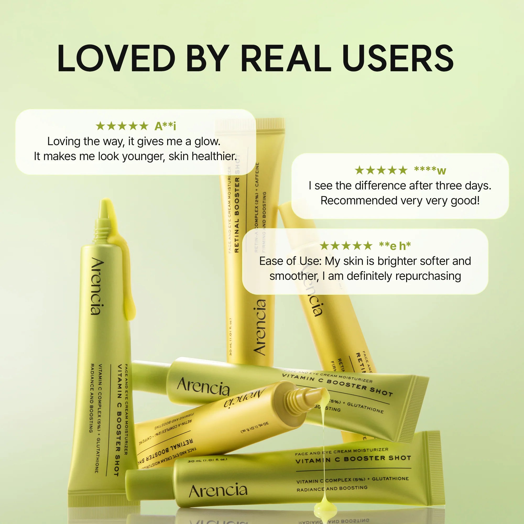 Arencia Booster Shot Skin Renewal Duo - Vitamin C & Retinal for Day And Night Brightening