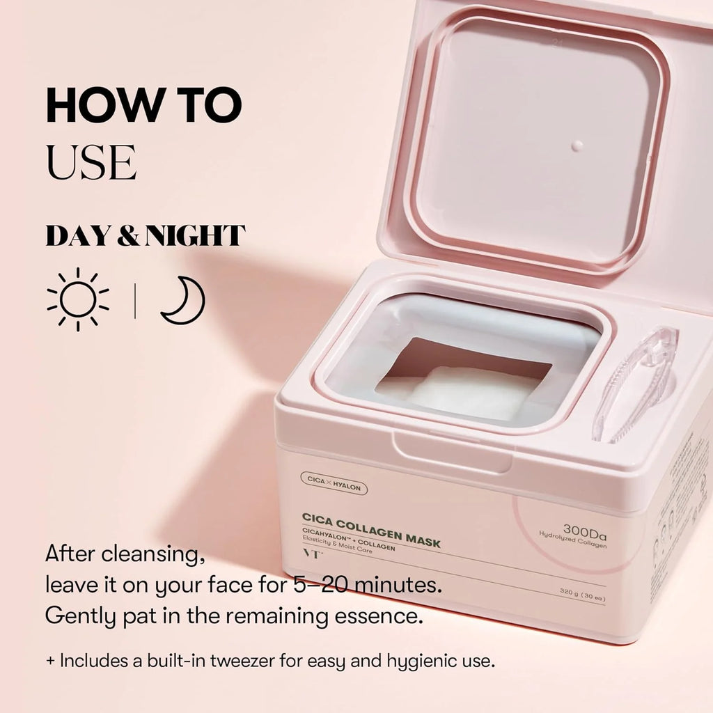 VT Cica Collagen Firming and Hydrating Face Mask - 30 pieces