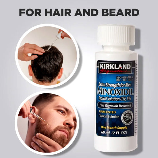 Kirkland Signature,6 Months-Minoxidil 5% Topical Solution Extra Strength Hair Regrowth Treatment for Men