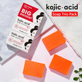 Kojic.acid Soap for Face & Body (7 Days Quick Whitening) Whitening & Moisturizing Trip Pack, 100g x 3