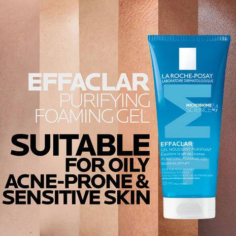 LA ROCHE-POSAY EFFACLAR M Purifying Foaming Gel Balances Skin pH (also suitable for Acne-Prone Skin) 200ml