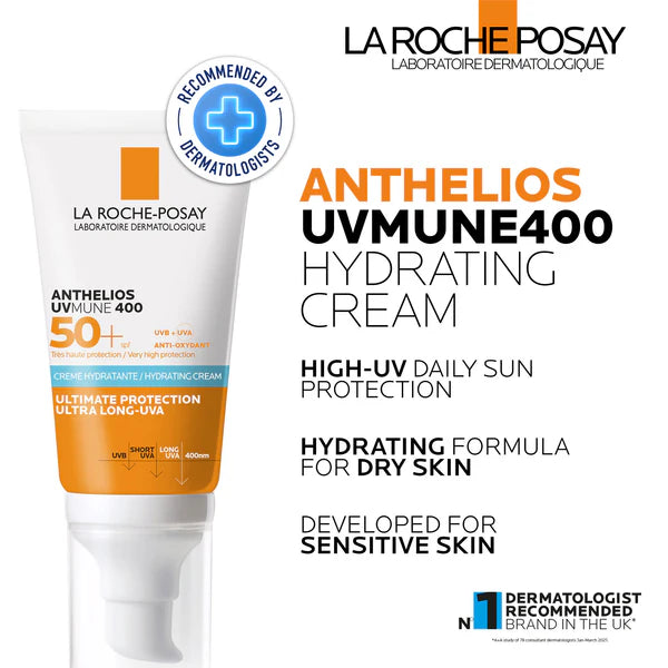 LA ROCHE-POSAY ANTHELIOS UVMUNE 400 50+spf Hydrating  Sunscreen Cream 50ml