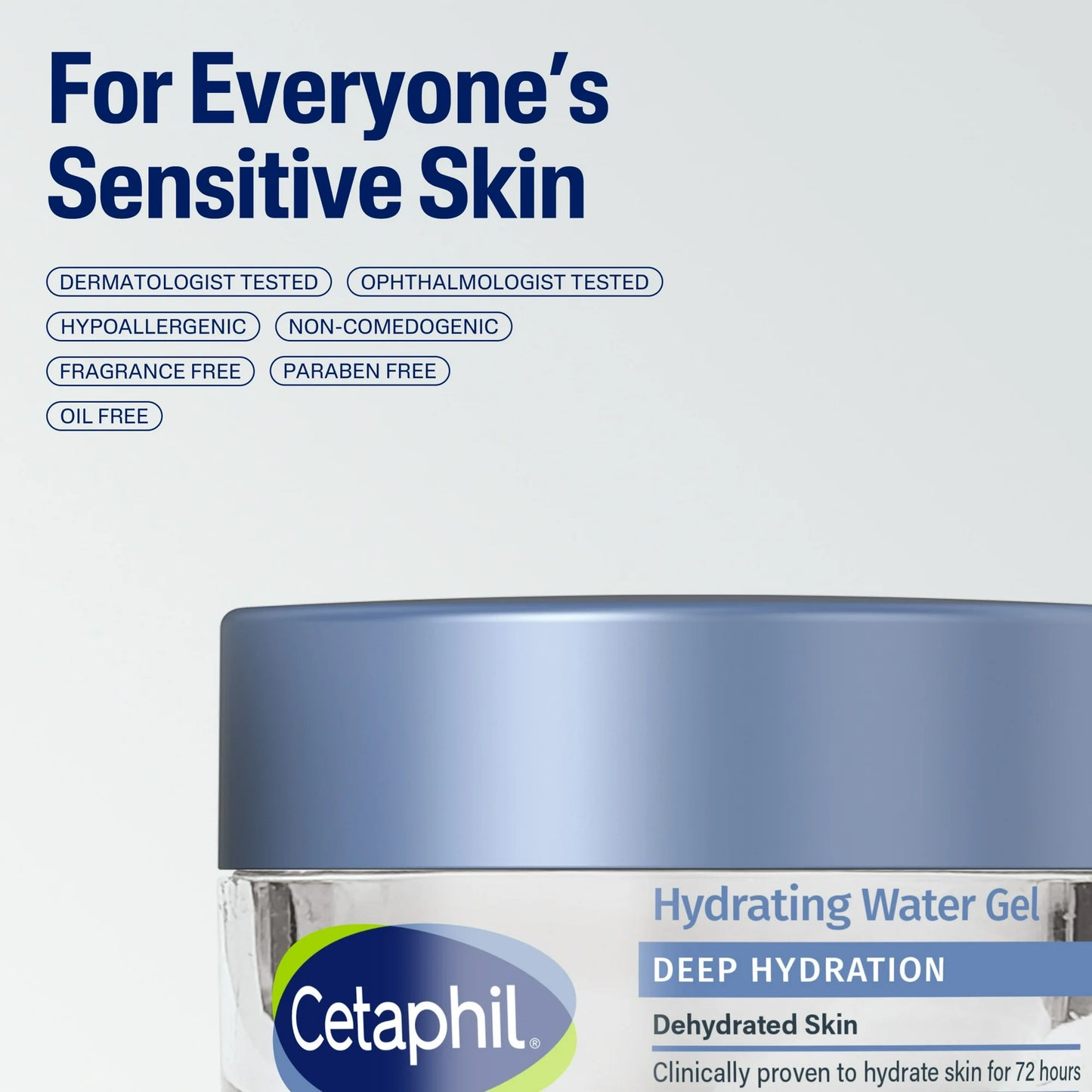 Cetaphil Deep Hydration Skin Restoring Water Gel 72 Hour Face Moisturizer, 48g