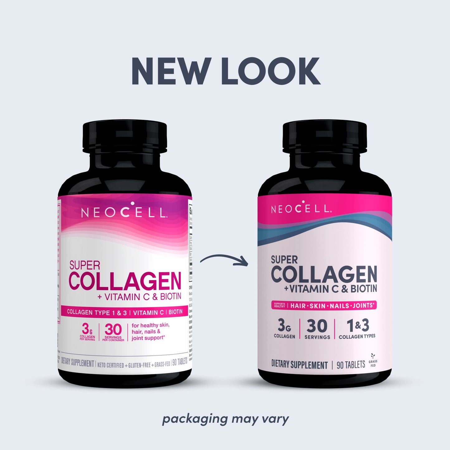 NEOCELL
Super
Collagen
+Vitamin C & Biotin
(For Healthy Skin, Hair, Nails & Joint Support)