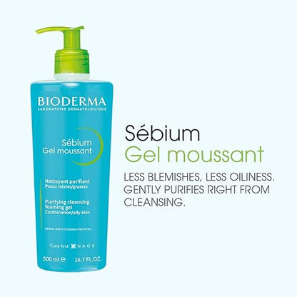 Bioderma Sebium Purifying Cleansing Foaming Gel (Combinatino/ Oily Skin). 500ML