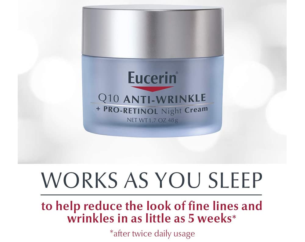 Eucerin, Q10 Revitalize, Night Cream + Coenzyme Q10 + Pro-Retinol, [Fragrance Free], 48g