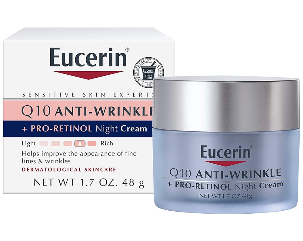 Eucerin, Q10 Revitalize, Night Cream + Coenzyme Q10 + Pro-Retinol, [Fragrance Free], 48g