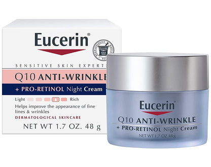 Eucerin, Q10 Revitalize, Night Cream + Coenzyme Q10 + Pro-Retinol, [Fragrance Free], 48g