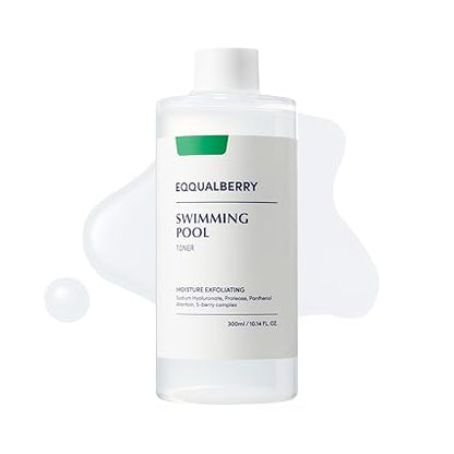 Swimming Pool Korean Exfoliating Toner – Natural Enzyme Protease & Hyaluronic Acid for Daily Hydration, Sensitive Skin