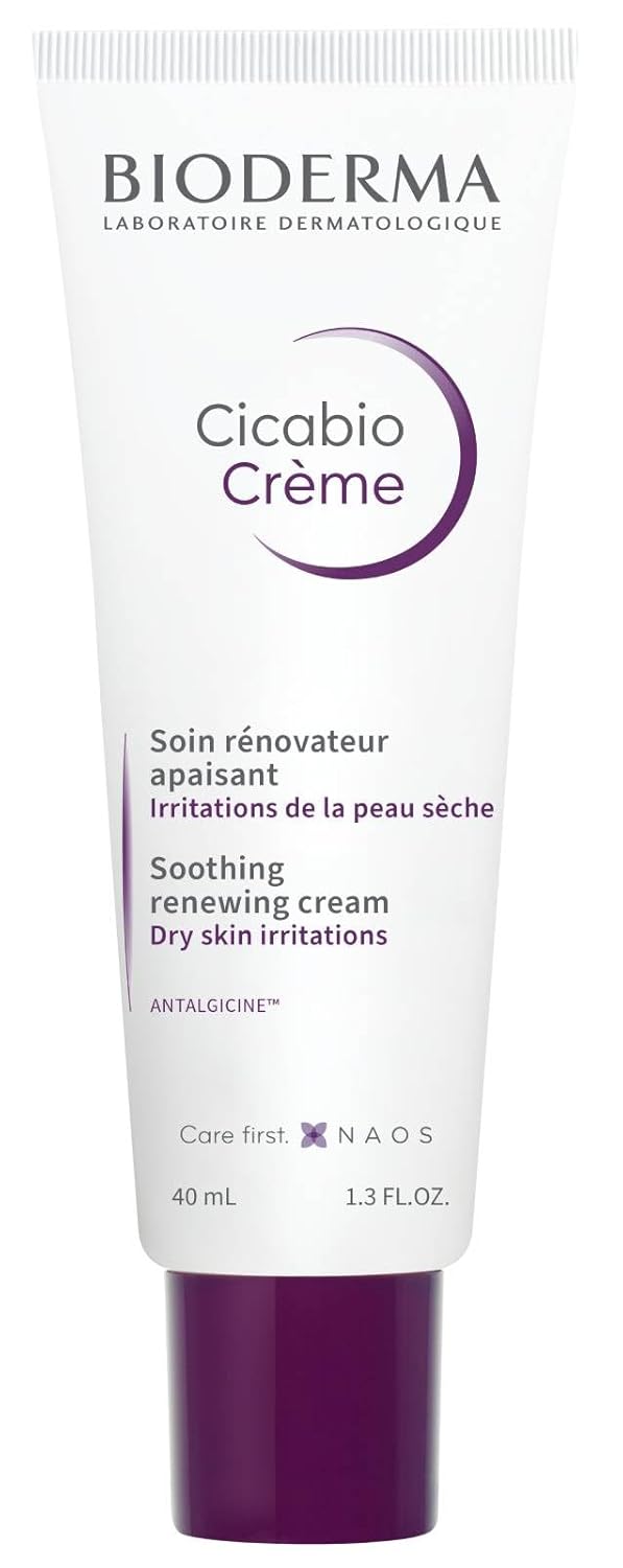 Bioderma Cicabio Face Body Cream, Soothing and Renewing Cream, Hydrates, Restores and Soothes the Skin, for Dry Skin Irritations, 1.35 Fl Oz (Pack of 1)