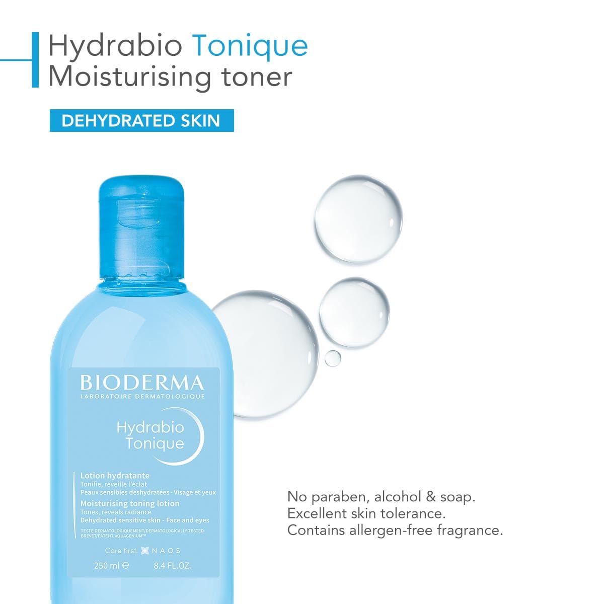 Bioderma Hydrabio Moisturizing Toner, Hydrating Face Toner for Sensitive Dry Skin, 8.45 Fl Oz