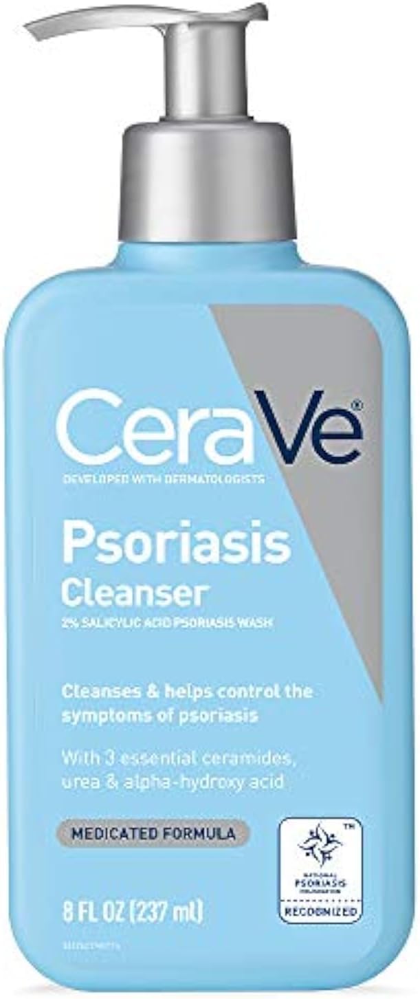 CeraVe Cleanser for Psoriasis Treatment | With Salicylic Acid for Dry Skin Itch Relief & Latic Acid for Exfoliation