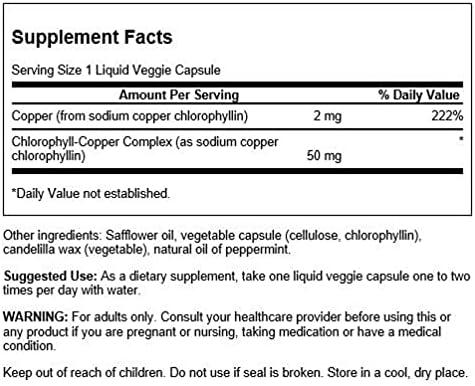 Swanson Chlorophyll - (90 Liquid Veggie Capsules, 50mg Each)