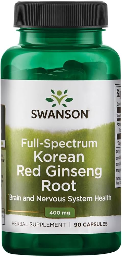 Swanson Full-Spectrum Korean Red Ginseng Root 400 Milligrams 90 Capsules