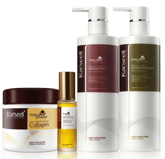 Karseell Hair Repair Set with Shampoo, Conditioner, and Maca Collagen Mask Plus Argan Oil for Dry Damaged Hair, Multipack