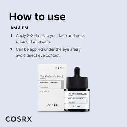 COSRX The Hyaluronic Acid 3  [Serum] Amine Acids + Ceramide NP. 20ml