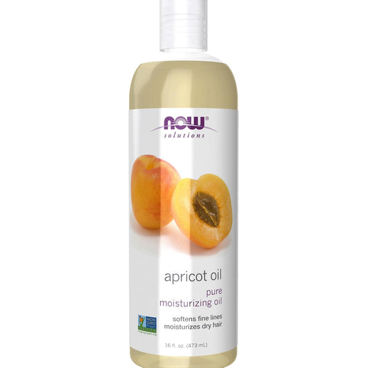 NOW Foods Solutions, Apricot Kernel Oil, Hair Moisturizer, Rejuvenating Skin Oil, Softens Fine Lines, 16-Ounce