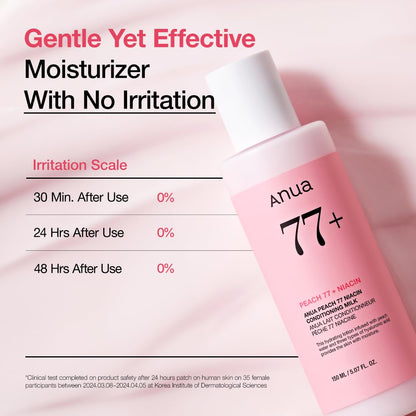 ANUA Peach Niacin Conditioning Lotion, Face Moisturizer with Vitamin B12, 150ml