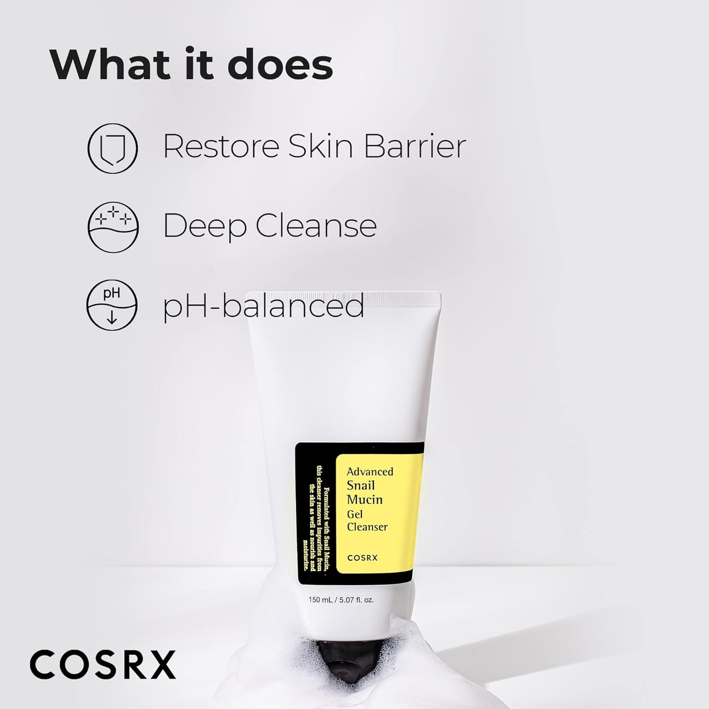 COSRX, Advanced Snail Mucin Gel Cleanser, 150ml