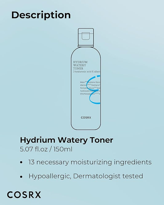 COSRX Hydrium Watery Toner (Hyaluronic Acid & Allantoin). 280ml