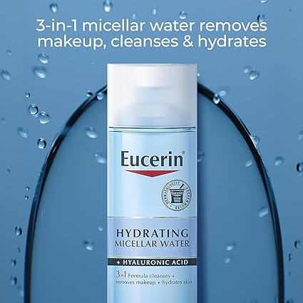 Eucerin Hydrating 3-in-1 Micellar Water, Formulated with Hyaluronic Acid,