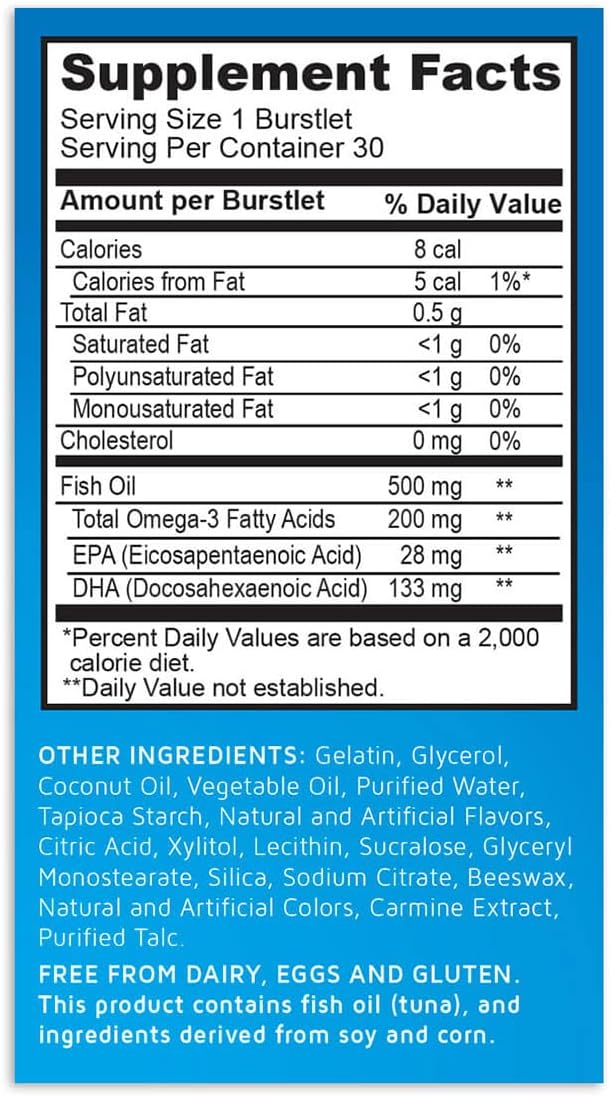 زيت السمك الذكي أوميجا 3 من بيوجلان للأطفال من ريال هيلث، 30 قرصًا قابلًا للمضغ