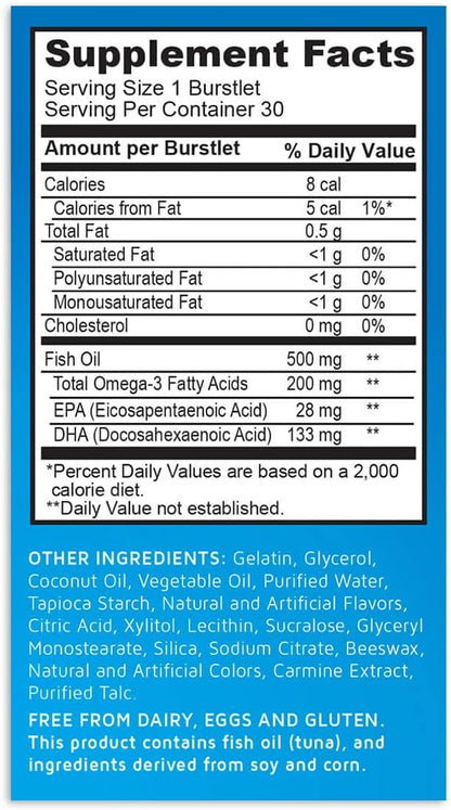 زيت السمك الذكي أوميجا 3 من بيوجلان للأطفال من ريال هيلث، 30 قرصًا قابلًا للمضغ