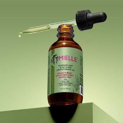 Mielle Organics Rosemary Mint Scalp & Hair Strengthening Oil for All Hair Types (2 Fl Oz)