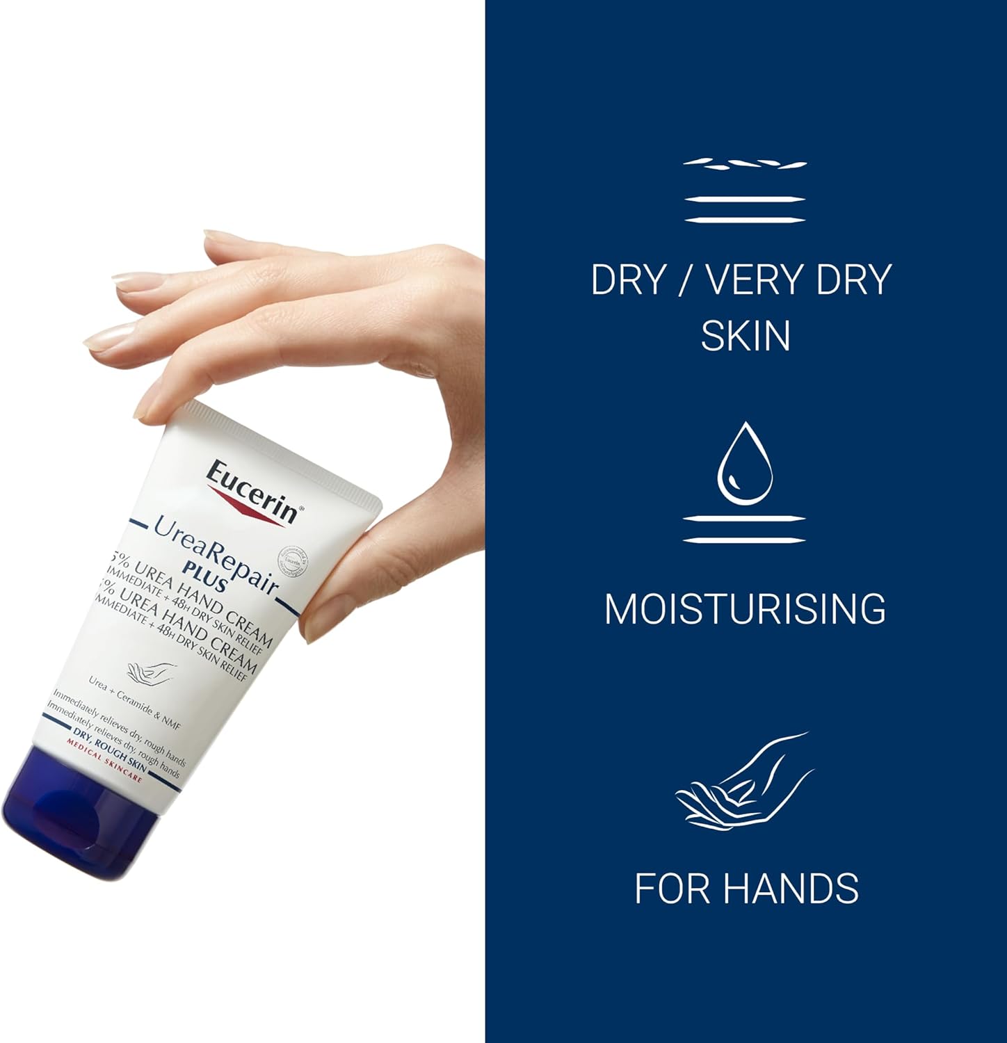 Eucerin Urea Repair PLUS 5% Urea Hand Cream (Immediate + 48H Dry Skin Relief) 75 ml
