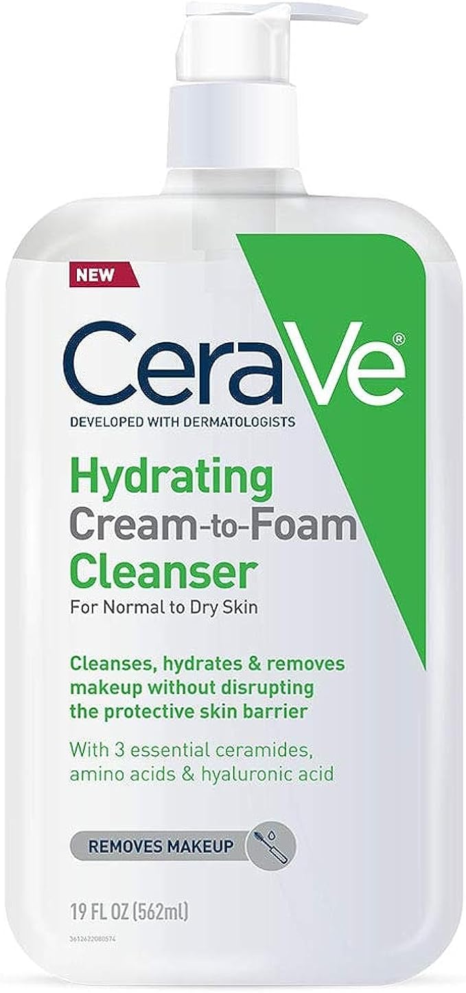 CeraVe Hydrating Cream-to-foam Cleanser For Normal to Dry Skin