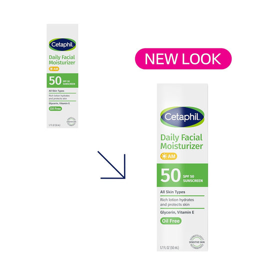 Cetaphil Daily Facial Moisturizer With Sunscreen SPF 50+ (Dry to Normal, Sensitive Skin) 50ml