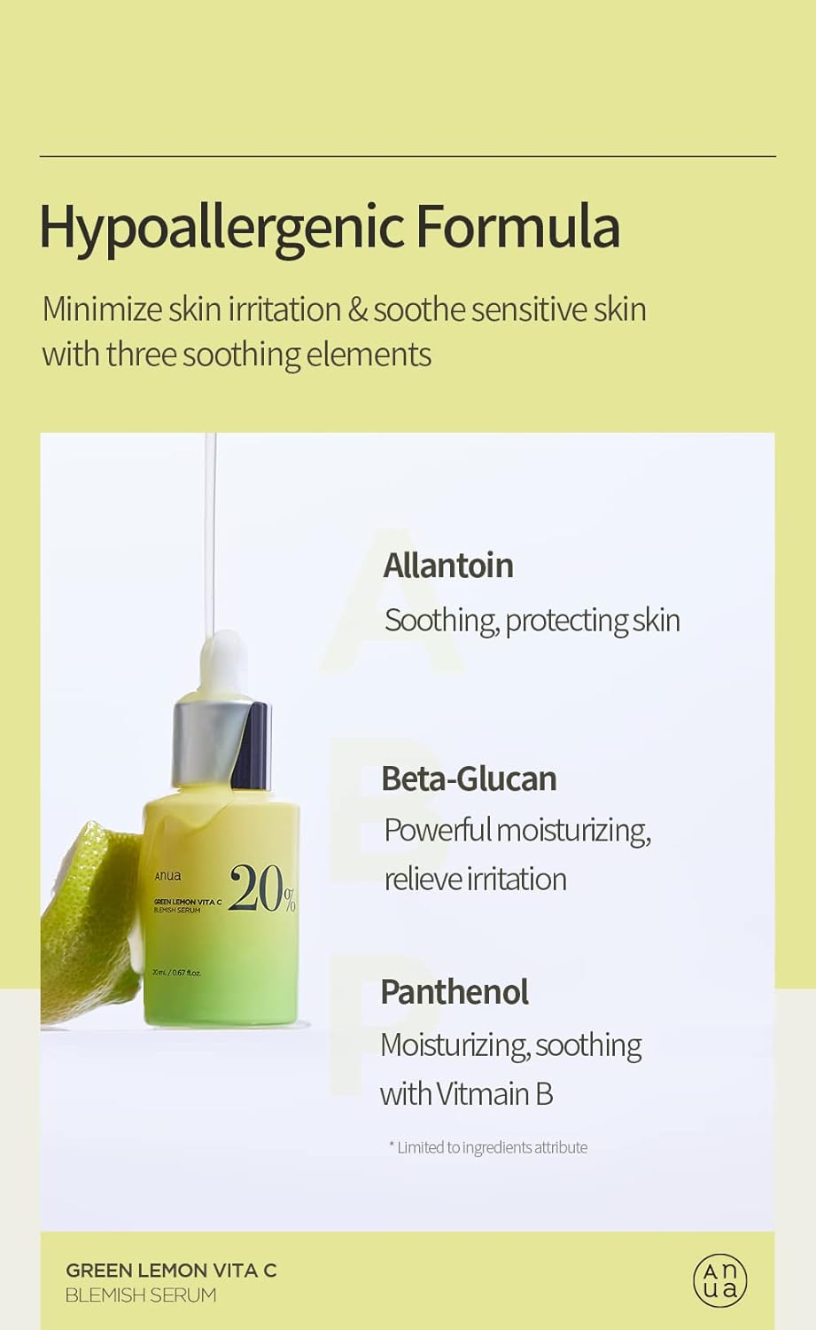 Anua  Green Lemon Vita C  Blemish Serum  20% - 20g