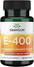 Swanson Vitamin E 400 Iu 400 Iu (268 Milligrams) 60 Soft gels