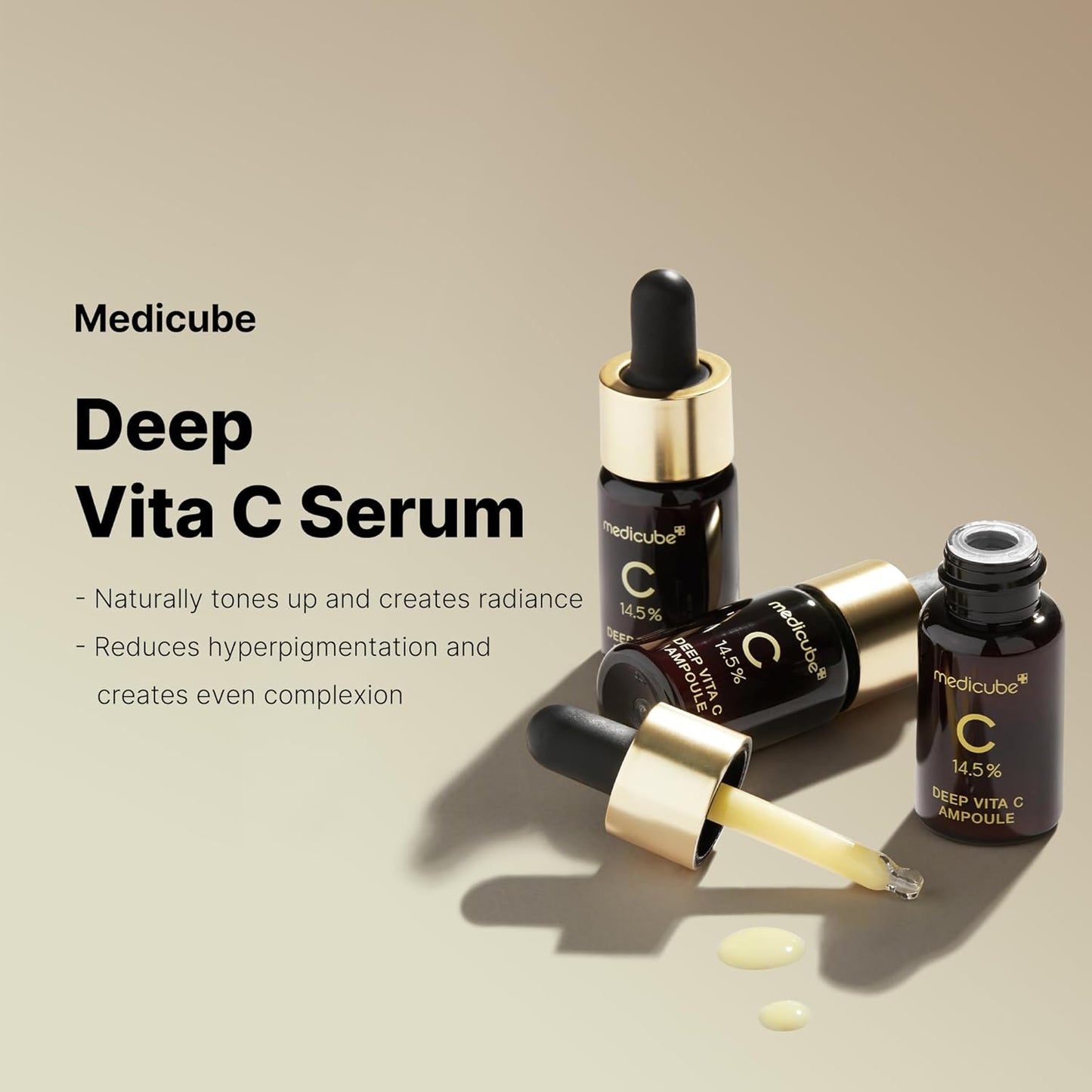 Medicube Deep Vita C Serum 2.0 || 14.5% Pure Vitamin C (10g * 3 bottles)