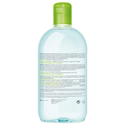 Bioderma - Sébium H2O - Micellar Water - Facial Cleanser and Makeup Remover - Face Cleanser for Combination to Oily Skin 500 ML