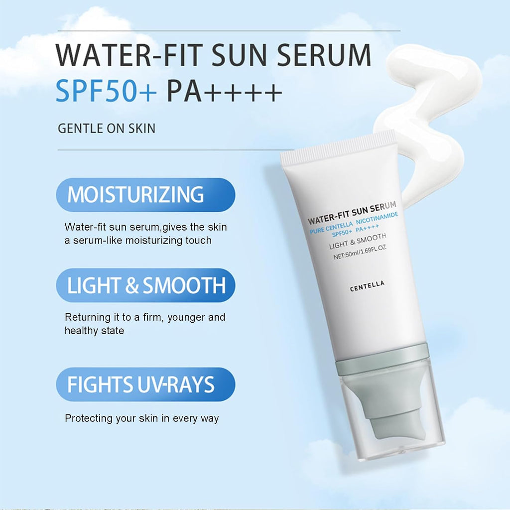 Centella Sunscreen SPF 50, Airy-Light Hyalu Cica Water-Fit Sun Serum, Face Sun Screen Long-Lasting Protection