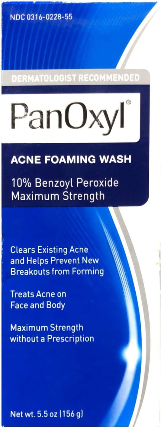 PanOxyl Acne Foaming Wash Benzoyl Peroxide 10%. 156g