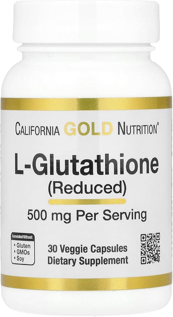 California Gold Nutrition L-Glutathione (Reduced), 500 mg, 30 Veggie Capsules