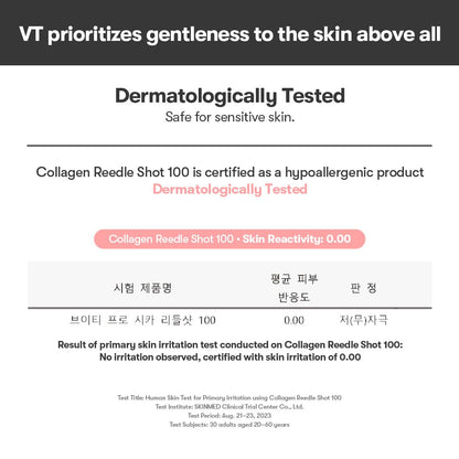 VT COSMETICS Collagen Reedle Shot 100, Microneedling Serum, Firming & Elasticity, (50ml)