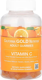 California GOLD Nutrition  Adult Gummies  Vitamin C  Orange Naturally Flavored  90 Vegetarian Gummies
