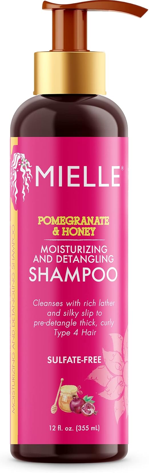 MIELLE Pomegranate & Honey Moisturizing & Detangling Shampoo [Sulfate-Free].355ml