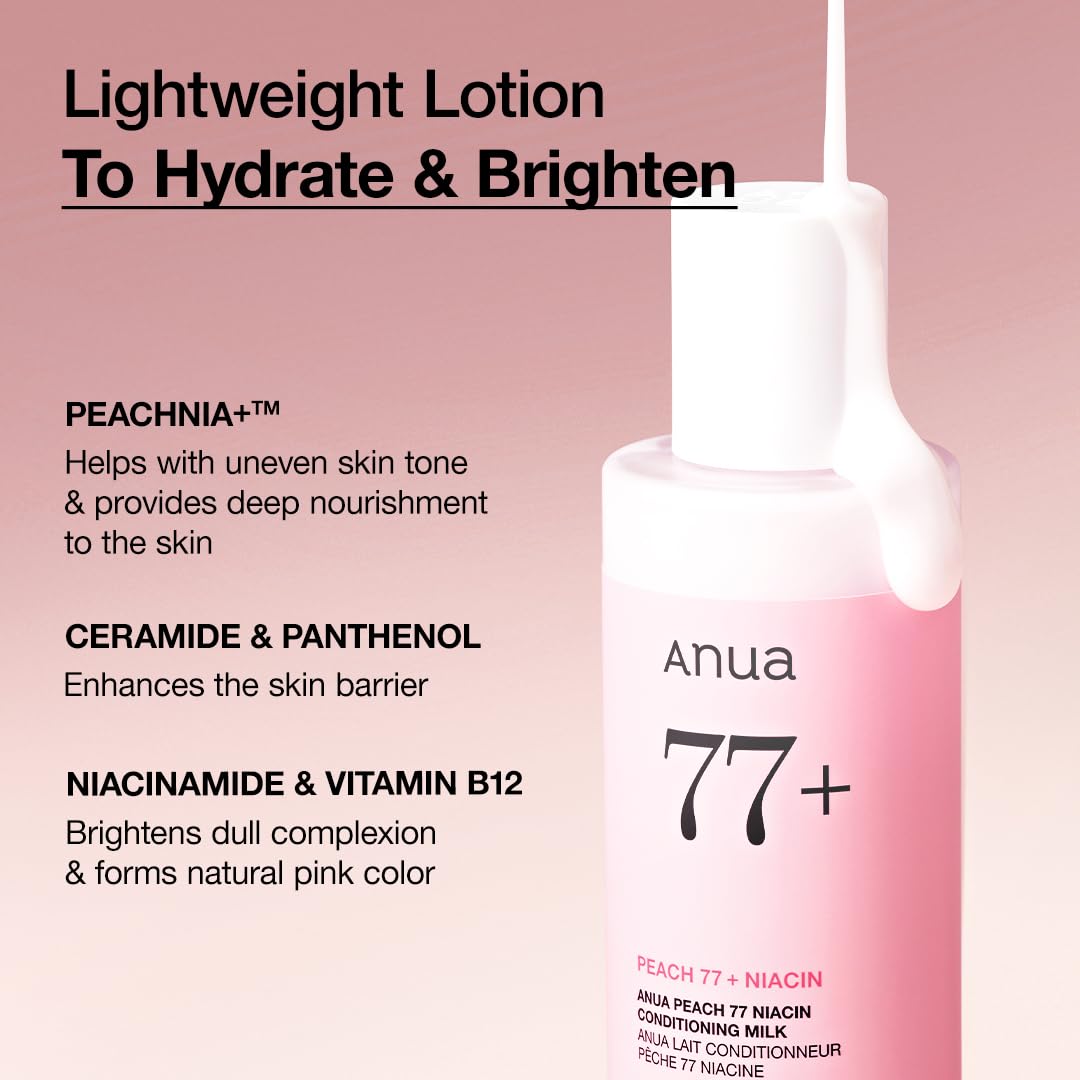 ANUA Peach Niacin Conditioning Lotion, Face Moisturizer with Vitamin B12, 150ml