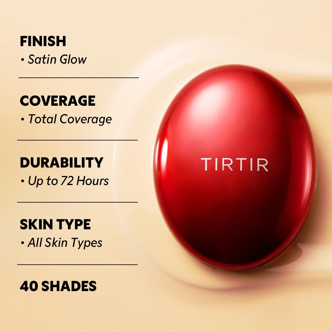 TIRTIR Mask Fit Red Cushion Foundation – Full Coverage, Weightless, Satin Glow Finish