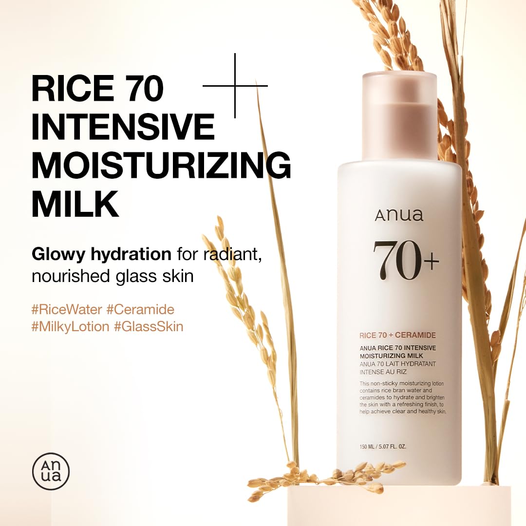 ANUA Rice 70 Intensive Moisturizing Milk, Lotion for Deep Hydration  150ml