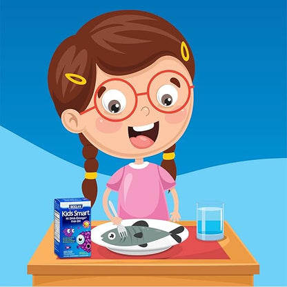 زيت السمك الذكي أوميجا 3 من بيوجلان للأطفال من ريال هيلث، 30 قرصًا قابلًا للمضغ